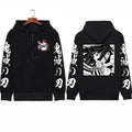 Anime-Inspired Manga Sketch Zip Hoodie with Minimalist Streetwear Design