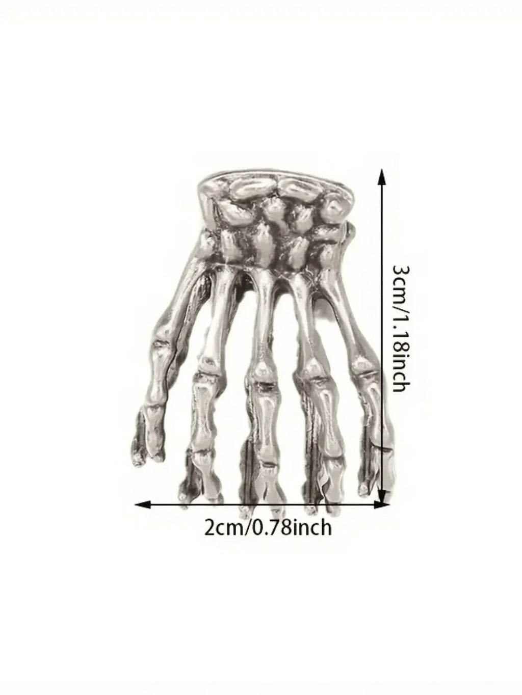 Skeleton Hand Hair Claw Clip Gothic Punk Statement Hairstyle Accessory