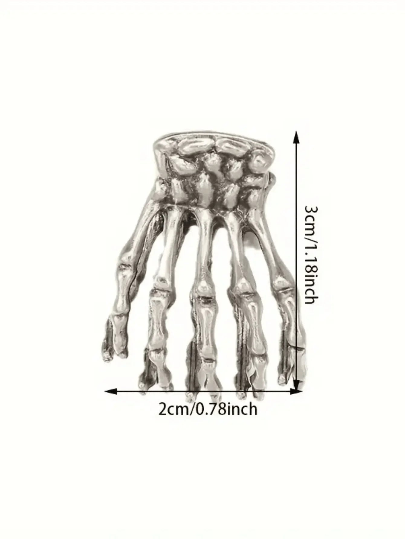 Skeleton Hand Hair Claw Clip Gothic Punk Statement Hairstyle Accessory