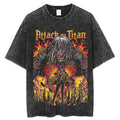 Dark Anime Titan Warrior Graphic T-Shirt with Gothic Manga Streetwear Style
