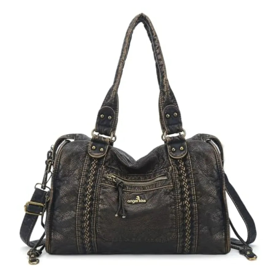 Oversized Vegan Leather Hobo Bag with Slouchy Everyday Shoulder Design