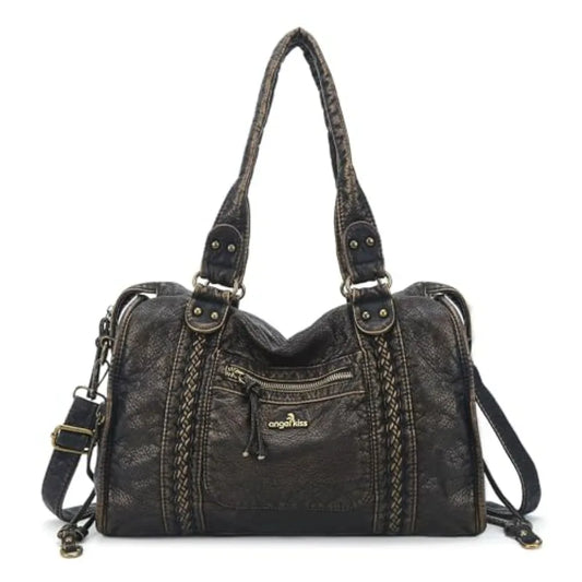 Oversized Vegan Leather Hobo Bag with Slouchy Everyday Shoulder Design
