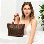 Large Capacity Soft Structured Tote Shoulder Bag with Minimal Design