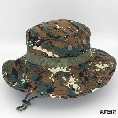 Unisex Outdoor Boonie Bucket Hat with Adjustable Chin Cord for Hiking Fishing and Camping
