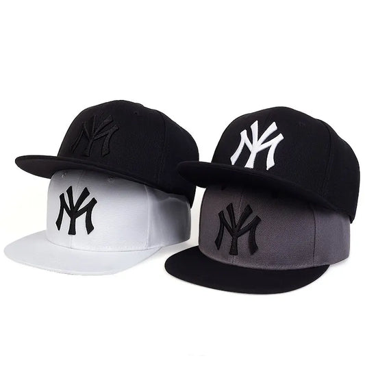 Embroidered Flat Brim Snapback Cap Adjustable Urban Streetwear Baseball Fashion Hat