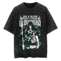 Dark Fantasy Anime-Inspired Manga Streetwear Oversized Washed Cotton T-Shirt