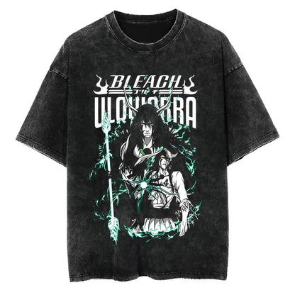 Dark Fantasy Anime-Inspired Manga Streetwear Oversized Washed Cotton T-Shirt