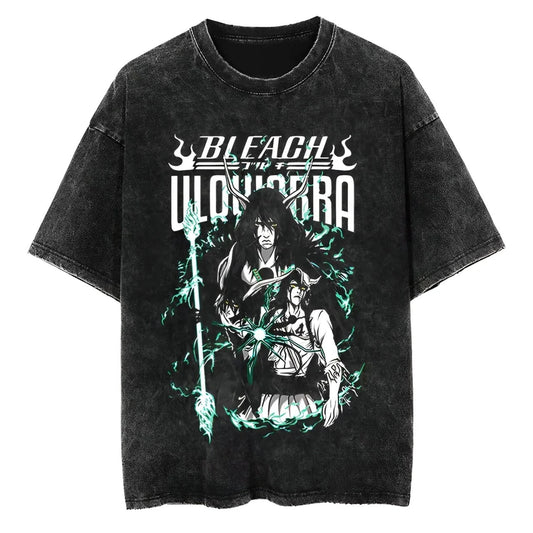 Dark Fantasy Anime-Inspired Manga Streetwear Oversized Washed Cotton T-Shirt