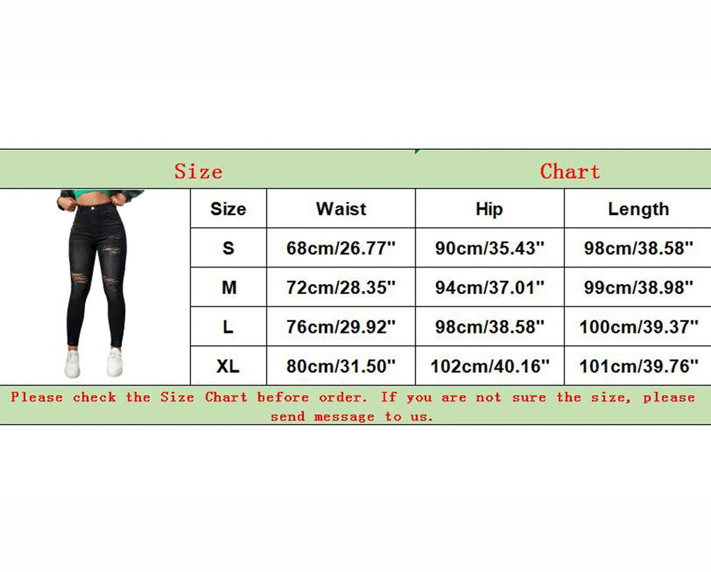 Women's Mid Rise Distressed Skinny Denim Jeans with Stretch Slim Fit Design