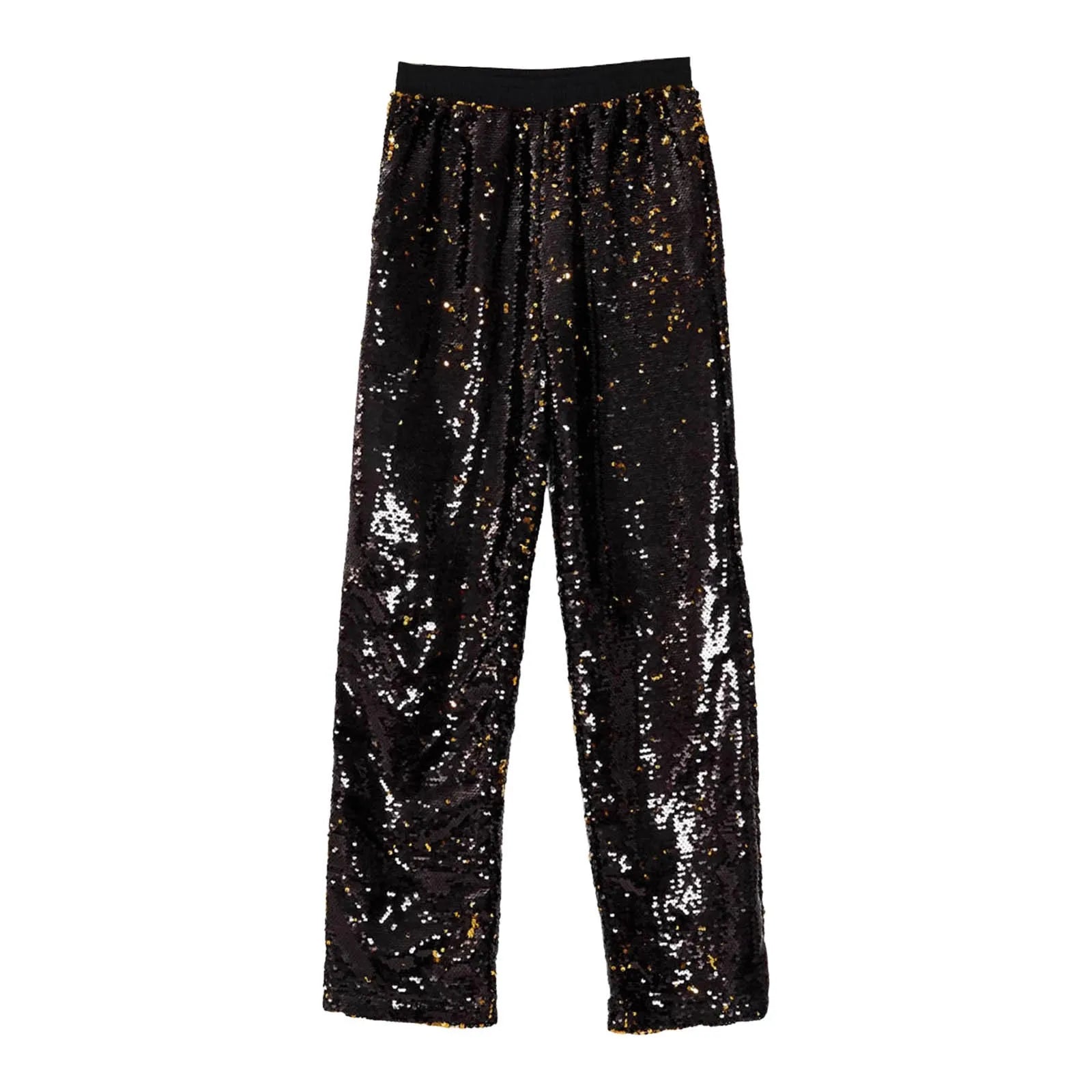 Men's Wide Leg Sequin Trousers with Relaxed Fit and Statement Streetwear Style