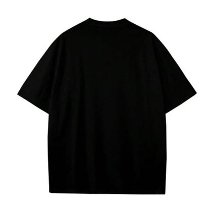 Oversized Dark Fantasy Graphic Cotton T-Shirt with Vintage Metal-Inspired Streetwear