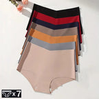Seven-Piece High-Waisted Seamless Brief Set with Contrast V-Waistbands
