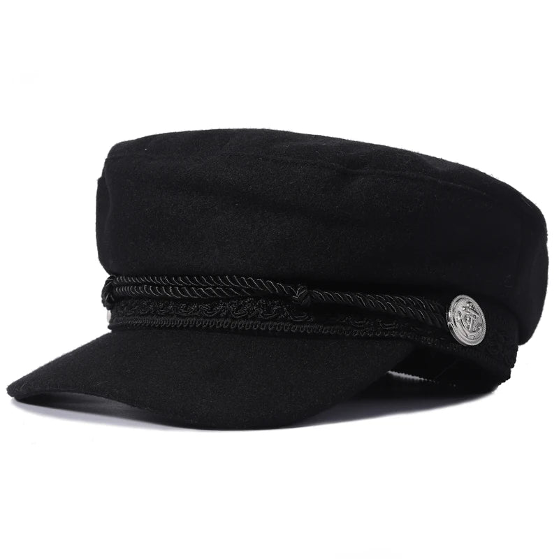 Classic Cotton Blend Military Baker Cap for Vintage Casual Everyday Fashion Style