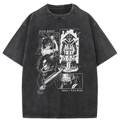 Dark Anime Goth Portrait Oversized Alternative Streetwear Shirt