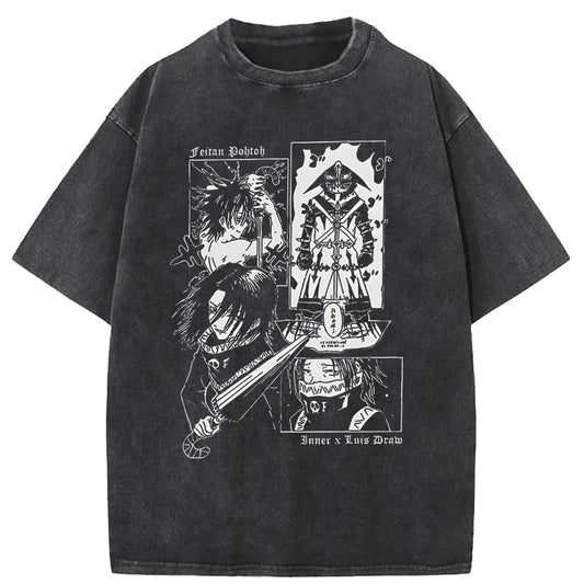 Dark Anime Goth Portrait Oversized Alternative Streetwear Shirt
