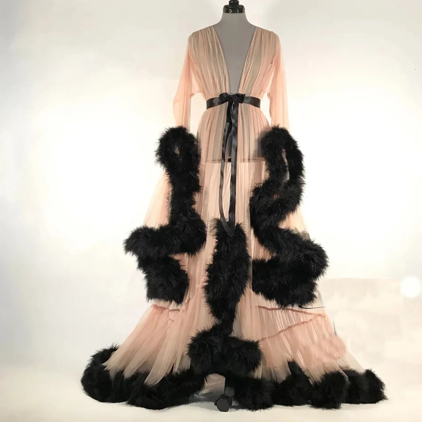 Sheer Layered Gothic Robe Style Alternative Fashion Dress Set