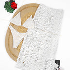 Cream Crochet Three-Piece Swimwear Set with Halter Bikini and Sheer Maxi Skirt