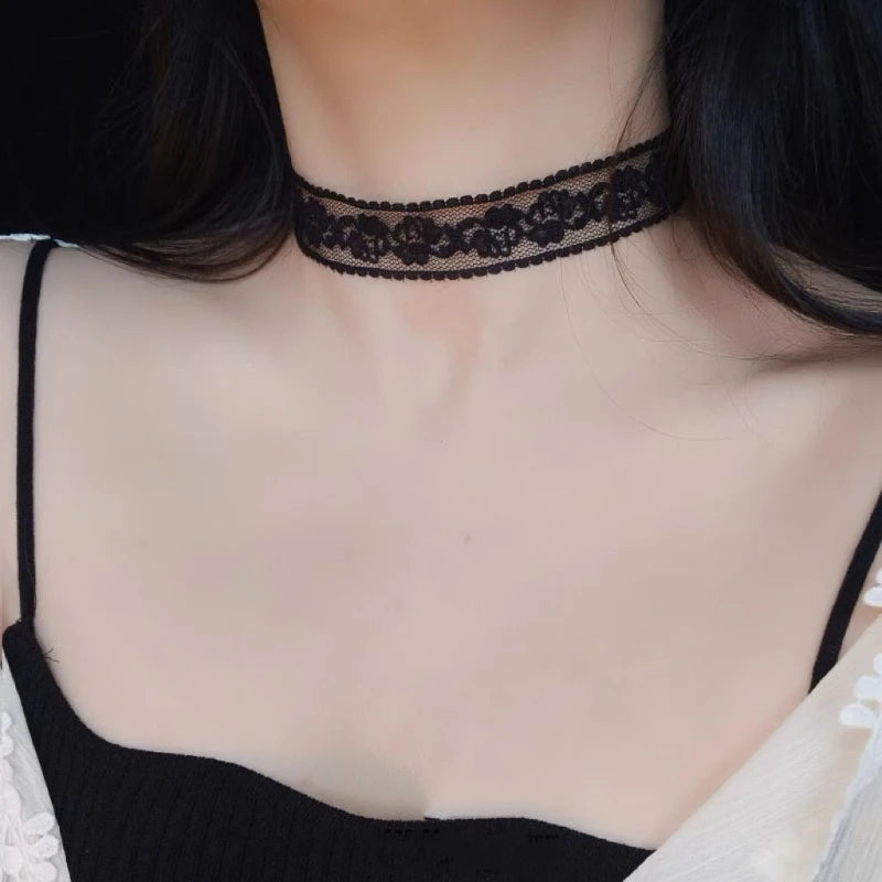 Vintage Lace Floral Choker Necklace for Dark Feminine and Gothic Styling