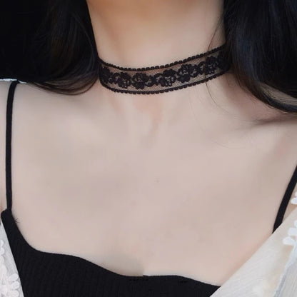 Vintage Lace Floral Choker Necklace for Dark Feminine and Gothic Styling