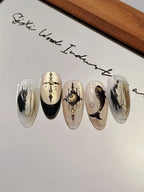 Gothic Cross and Blood Drip Nail Art Accessories for Alternative Styles