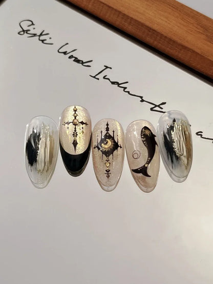 Gothic Cross and Blood Drip Nail Art Accessories for Alternative Styles