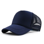 Plain Mesh Trucker Cap Adjustable Curved Brim Minimalist Casual Streetwear Hat