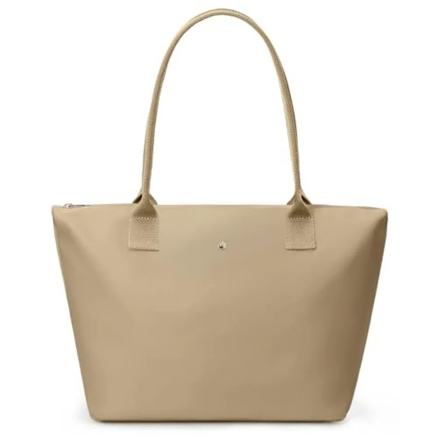Minimal Large Capacity Tote Shoulder Bag with Zip Closure Design