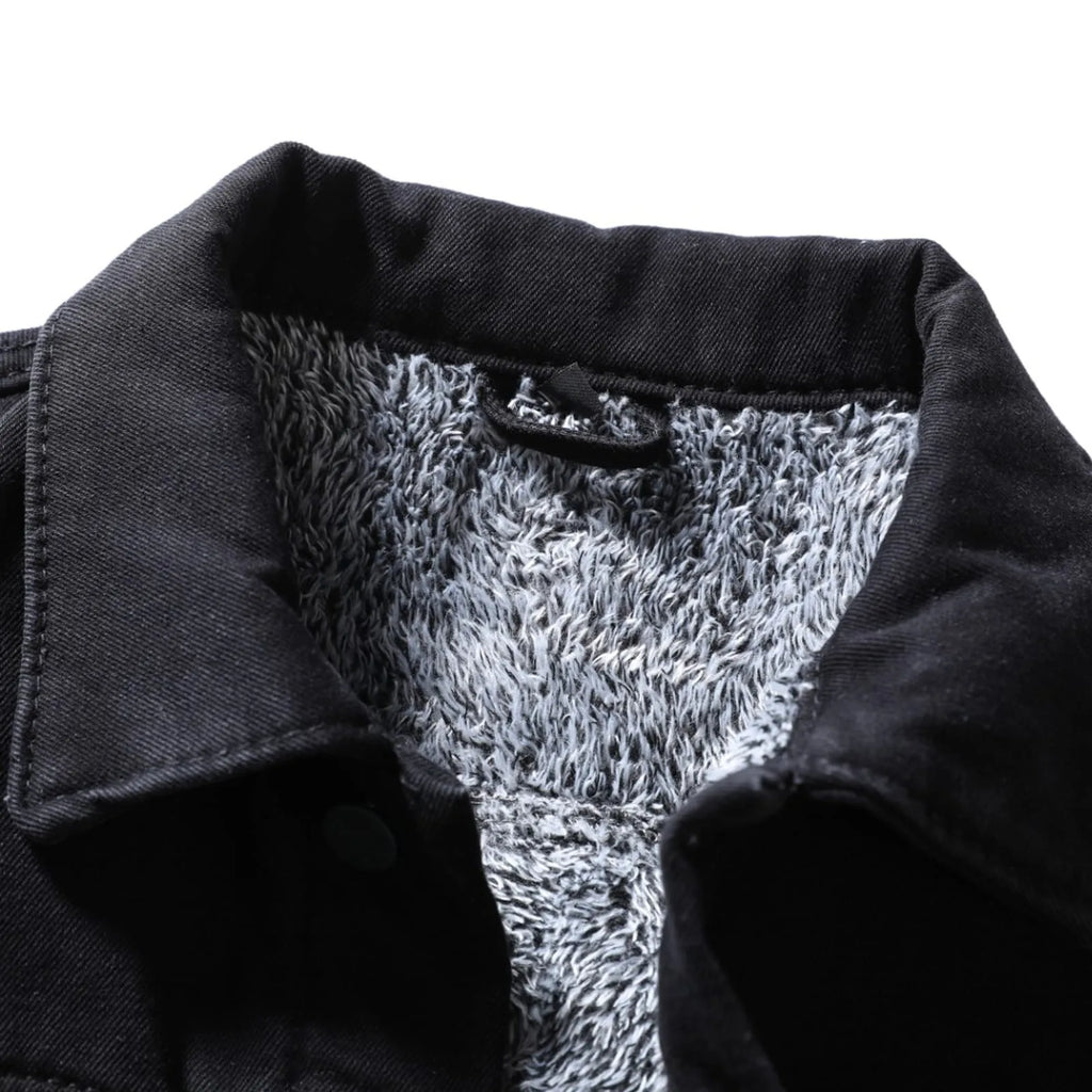 Men's Utility Inspired Button Front Jacket with Warm Lined Casual Streetwear Design
