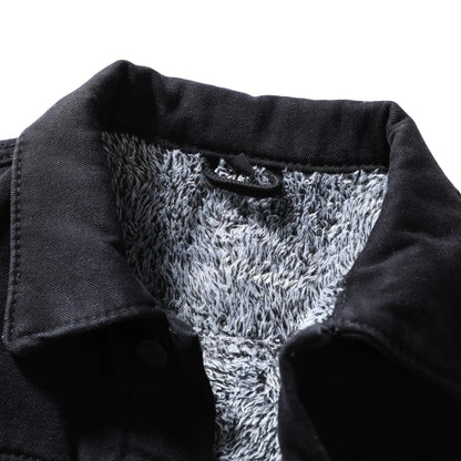 Men's Utility Inspired Button Front Jacket with Warm Lined Casual Streetwear Design