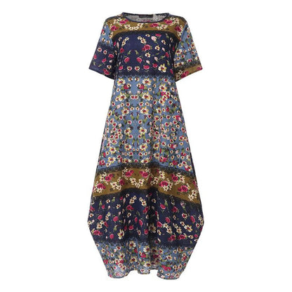 Relaxed Printed Maxi Dress With Easy Flow And Soft Shape
