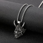 Demon Mask Pendant Necklace Gothic Punk Alternative Statement Jewelry