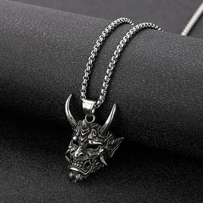 Demon Mask Pendant Necklace Gothic Punk Alternative Statement Jewelry