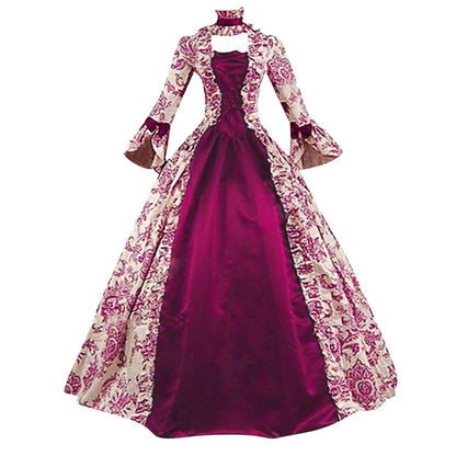 Ornate Vintage Gothic Court-Inspired Formal Ball Gown Dress