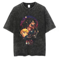 Dark Anime Fantasy Graphic Oversized Washed Streetwear Cotton T-Shirt