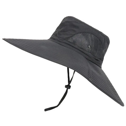 Wide Brim Boonie Sun Hat with Adjustable Chin Cord for Outdoor Adventure and Travel