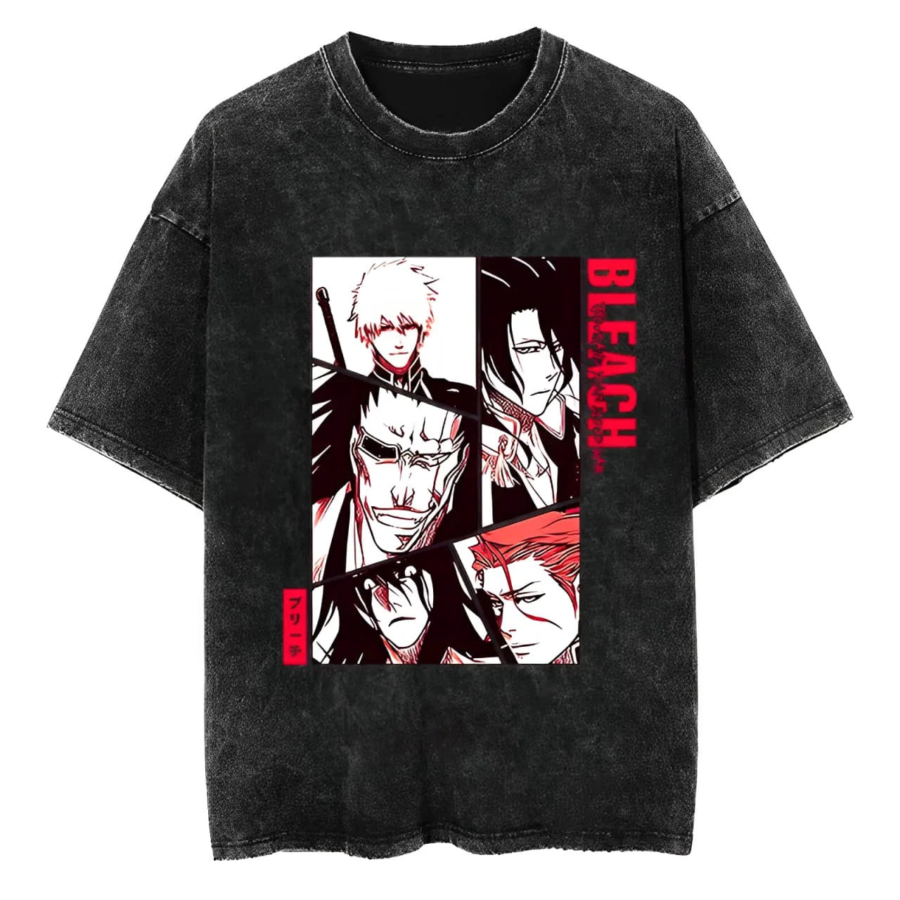 Minimalist Anime-Inspired Manga Streetwear Oversized Washed Cotton T-Shirt
