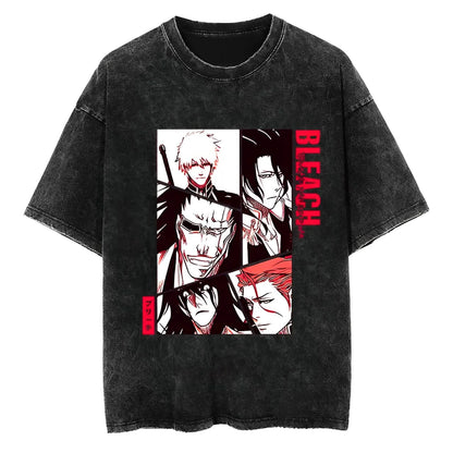 Minimalist Anime-Inspired Manga Streetwear Oversized Washed Cotton T-Shirt