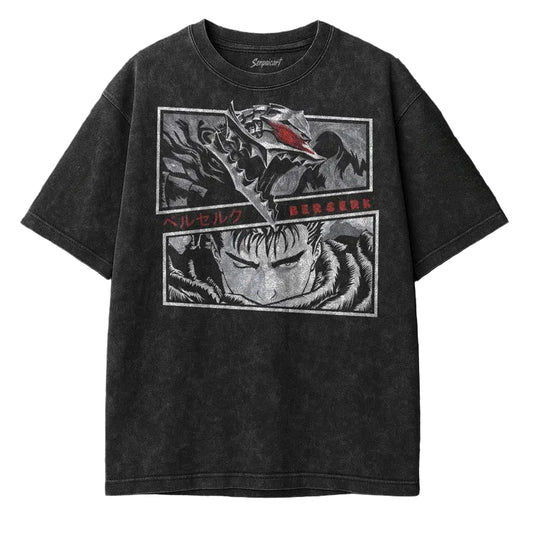 Retro Anime Goth Panel Graphic Oversized Streetwear Tee