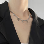 Rivet Chain Choker Necklace for Punk Gothic Alternative Fashion Styling