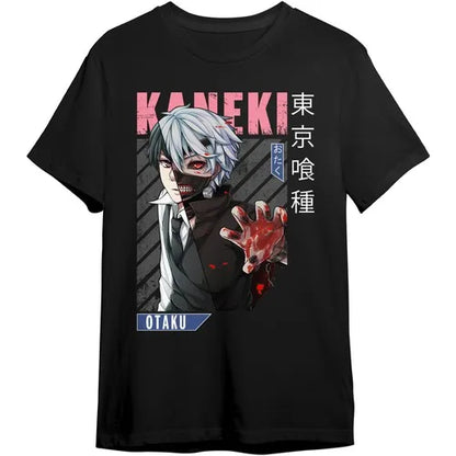Vintage Anime Goth Oversized Graphic Tee with Manga Streetwear Illustration Design