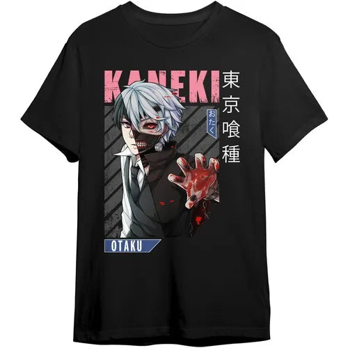 Vintage Anime Goth Oversized Graphic Tee with Manga Streetwear Illustration Design