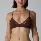 Rich Burgundy Lace-Trimmed Plunge Bralette and Lounge Short Set