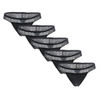 Five-Piece High-Waisted Absorbent Menstrual Thong Set with Lace Waistbands