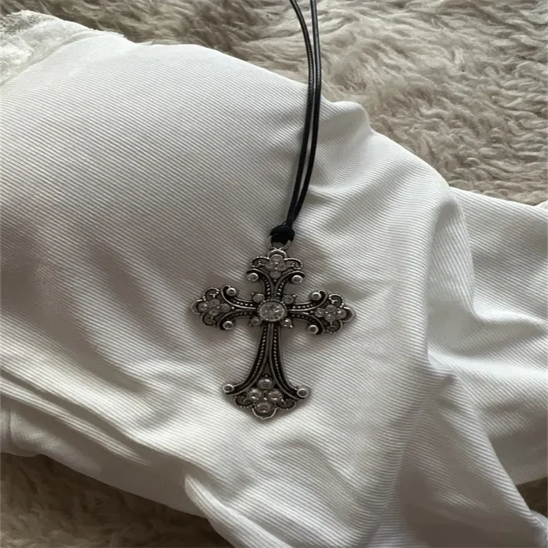 Ornate Cross Choker Necklace for Gothic Punk and Alternative Fashion