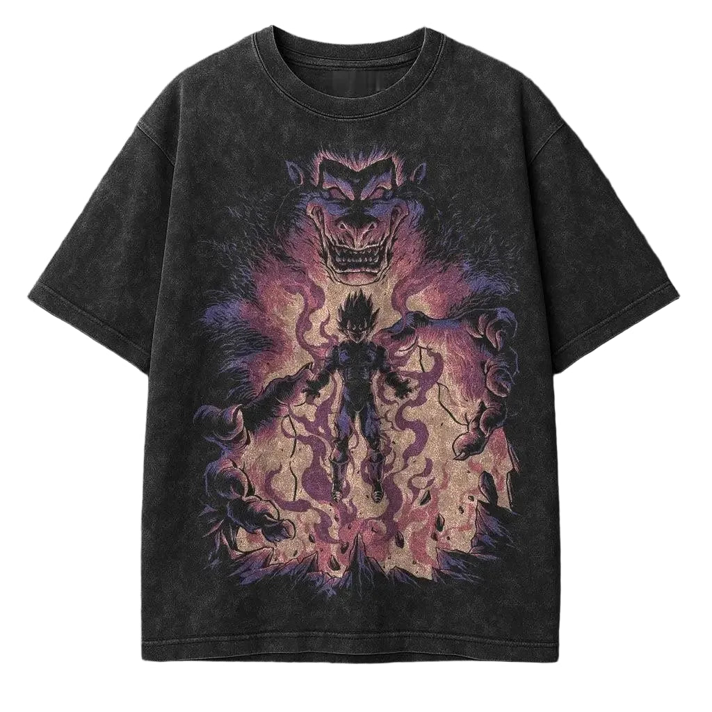 Anime Shadow Beast Manga Graphic Vintage Oversized Streetwear Cotton Tee
