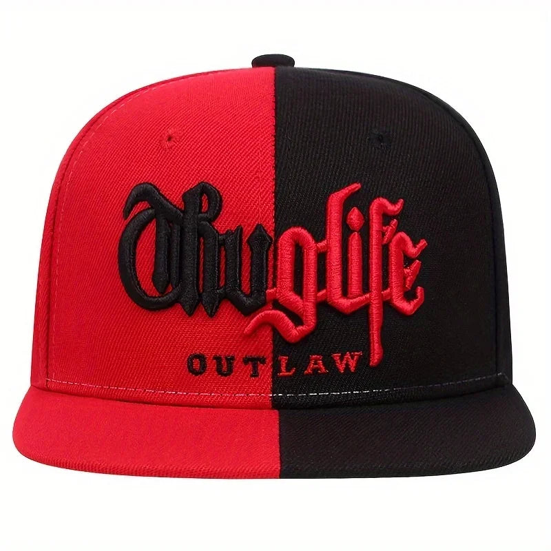 Embroidered Flat Brim Snapback Cap Adjustable Urban Streetwear Baseball Fashion Hat