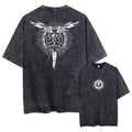 Dark Anime Angel Crest Graphic T-Shirt with Gothic Manga Streetwear Design