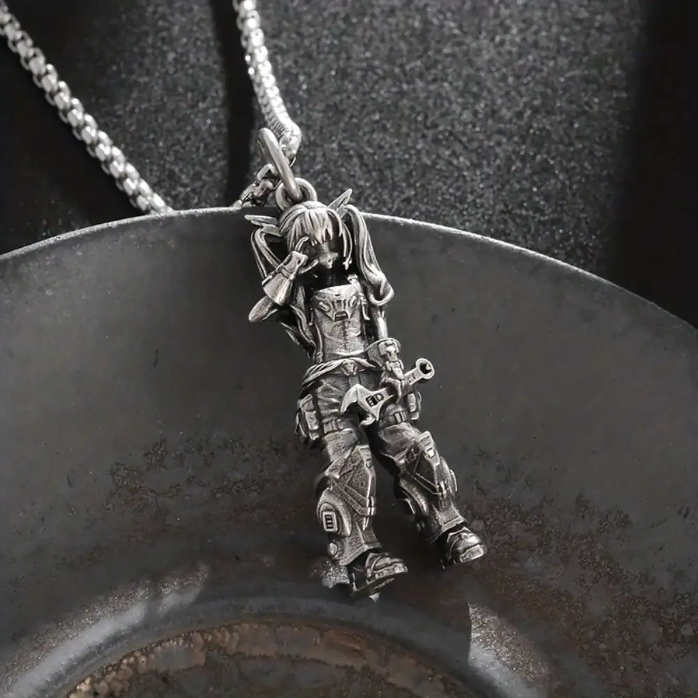 Gothic Figure Pendant Necklace with Dark Fantasy Alternative Statement Styling