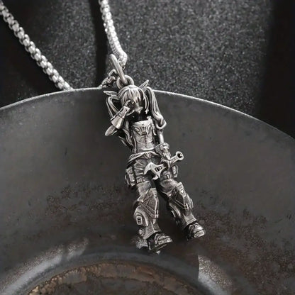 Gothic Figure Pendant Necklace with Dark Fantasy Alternative Statement Styling