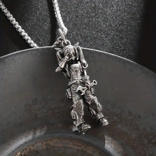 Gothic Figure Pendant Necklace with Dark Fantasy Alternative Statement Styling